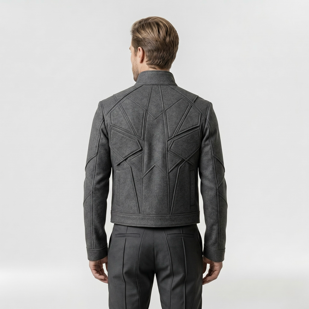 Men's Geometric-Panel Utility Jacket