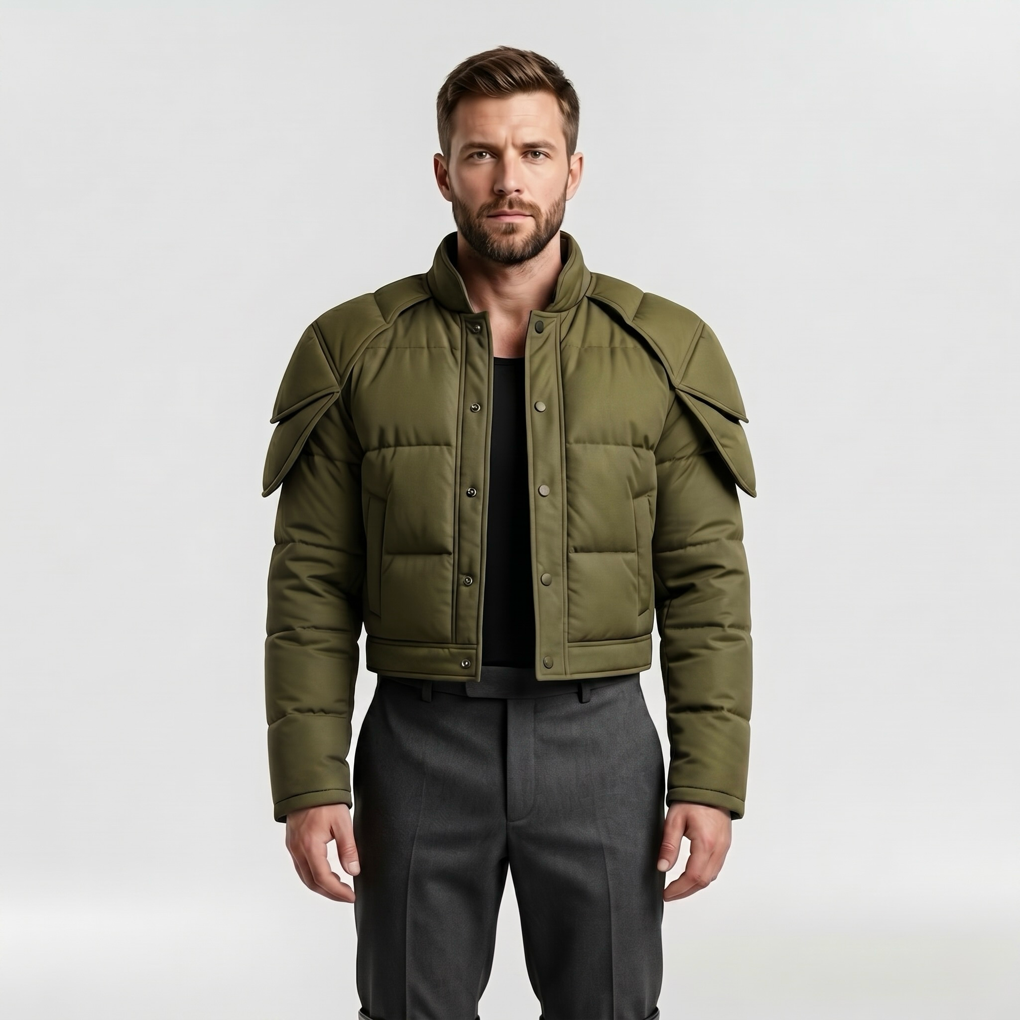 Men's Structured Panel Puffer Jacket