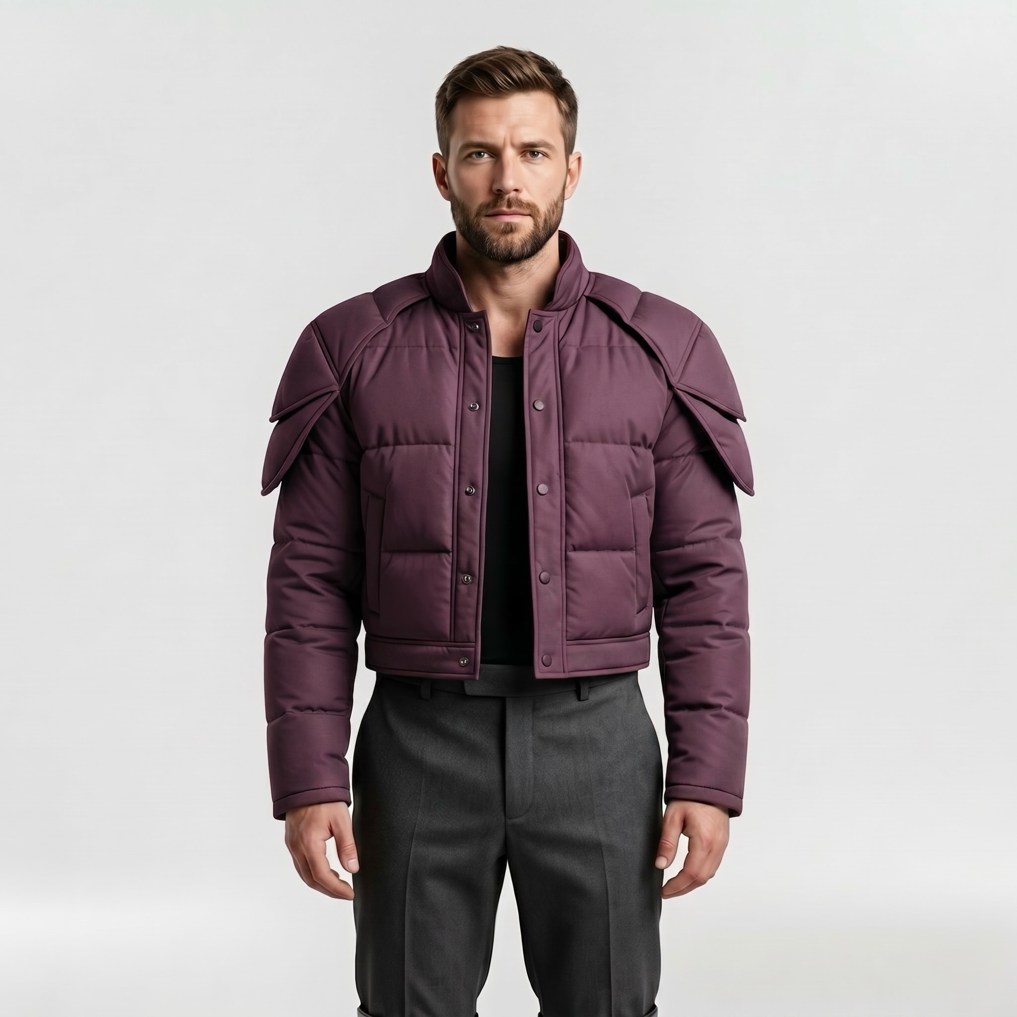 Men's Structured Panel Puffer Jacket