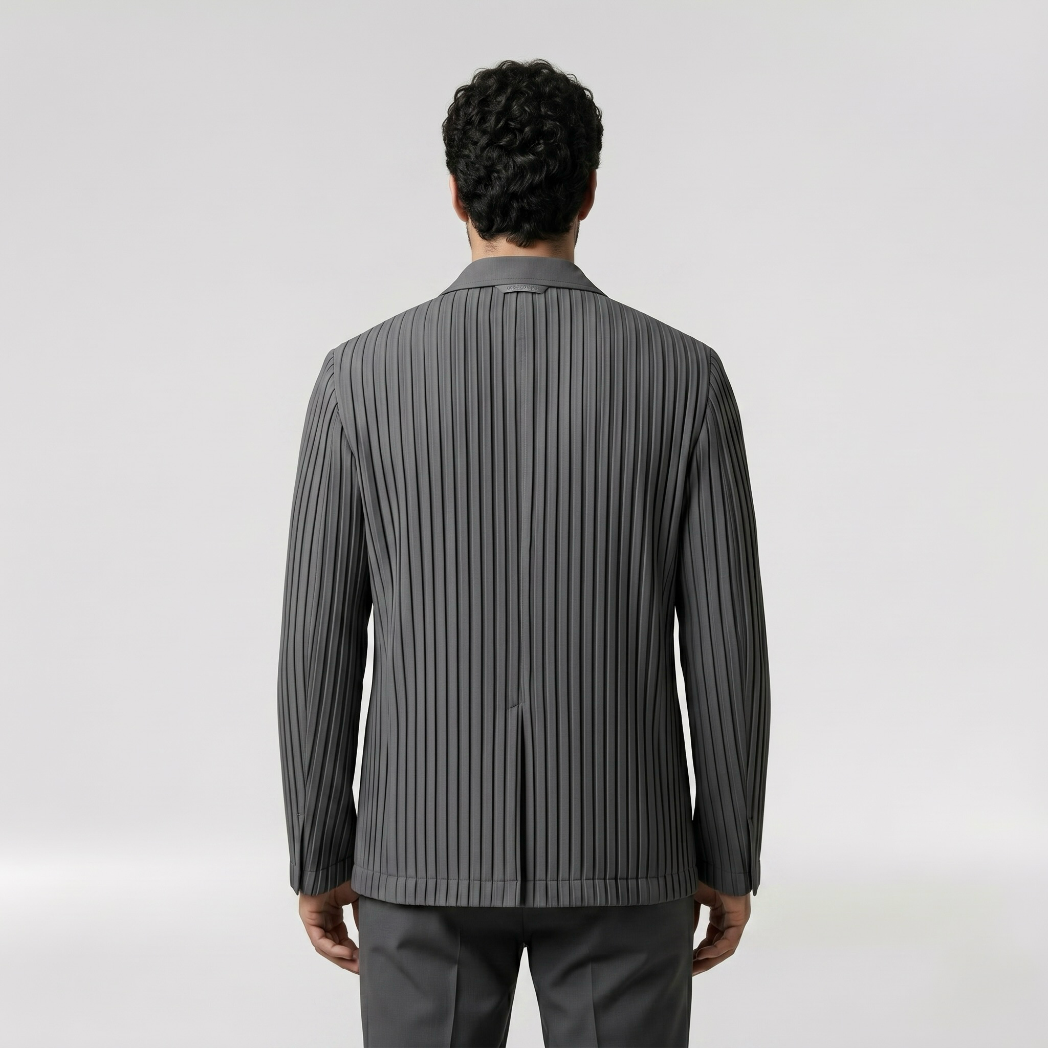 Men's Pleated Asymmetric Blazer