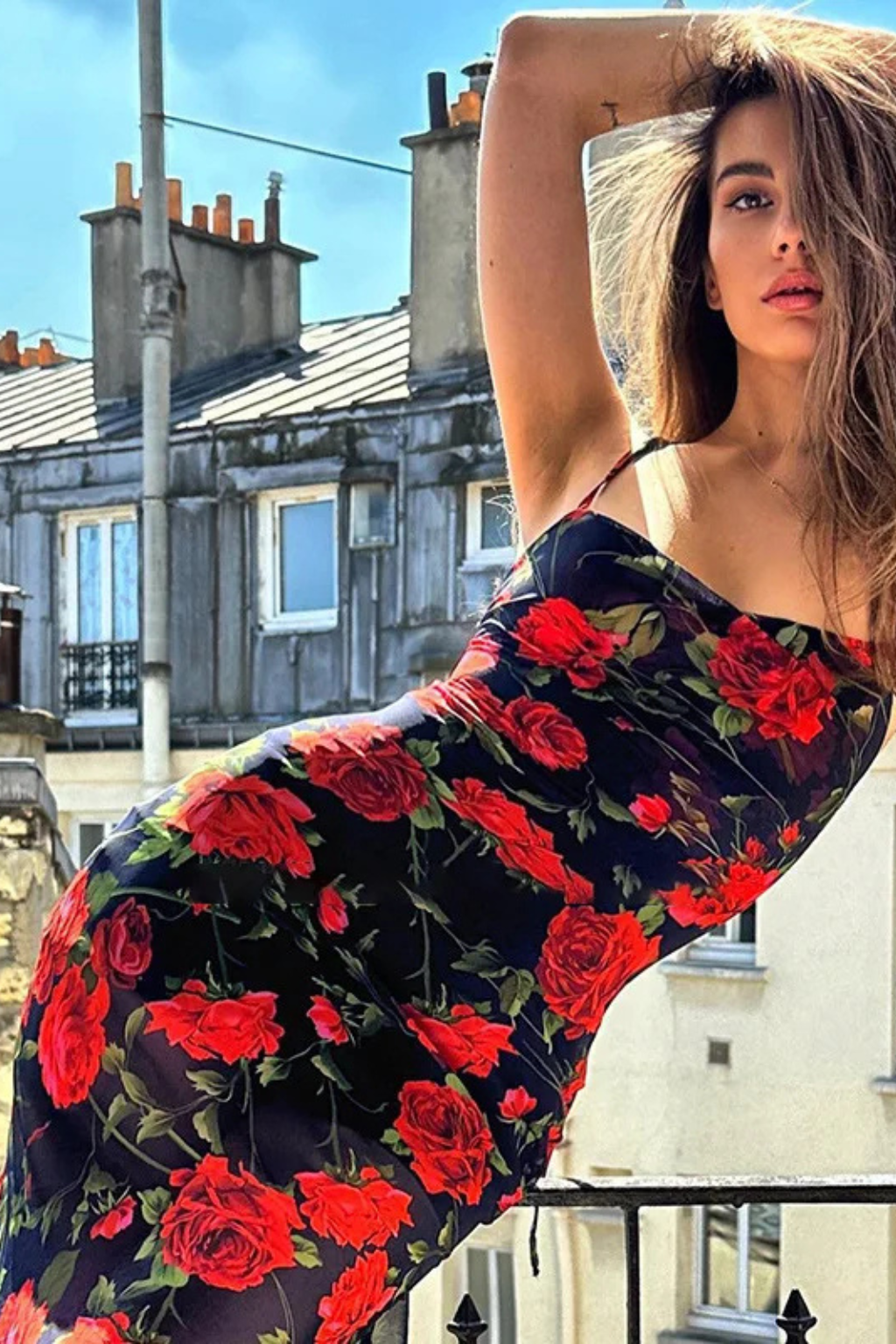 Women's Floral Spaghetti Strap Maxi Dress – Summer Wedding Style