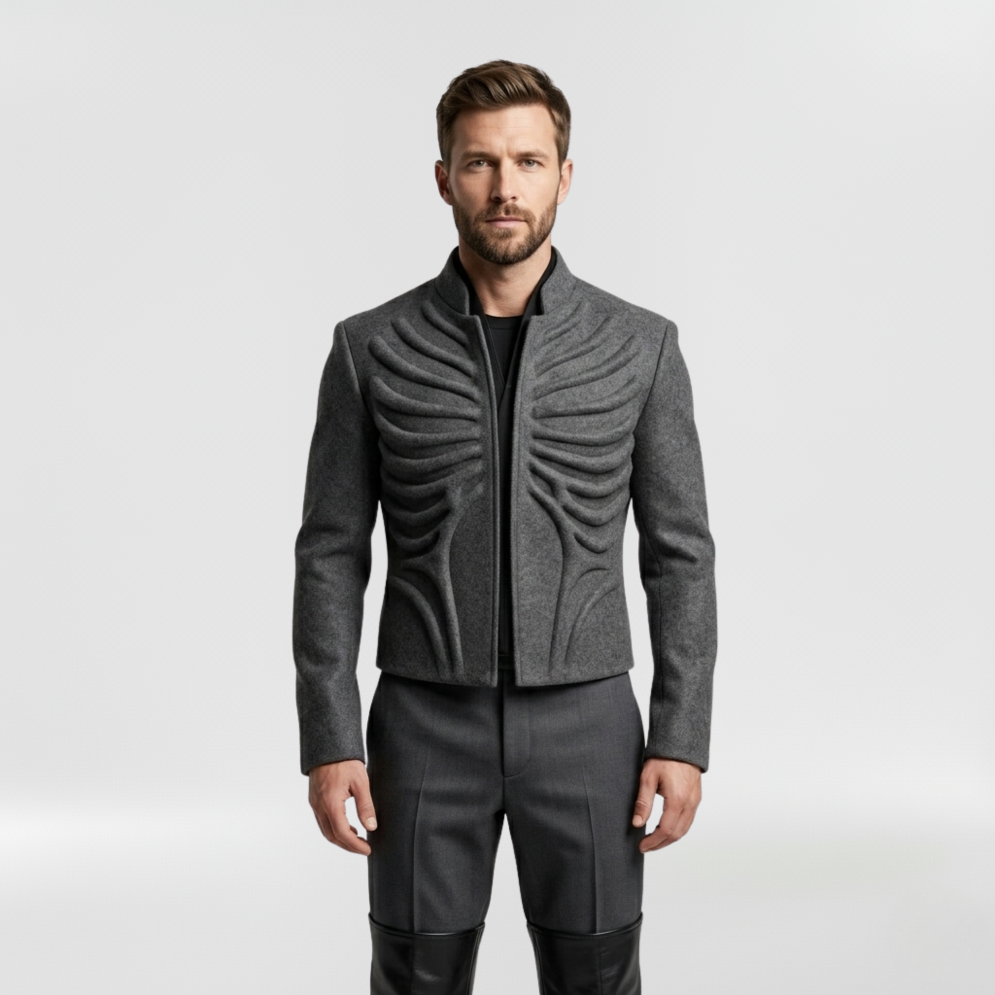 Men's Sculpted Rib-Panel Jacket