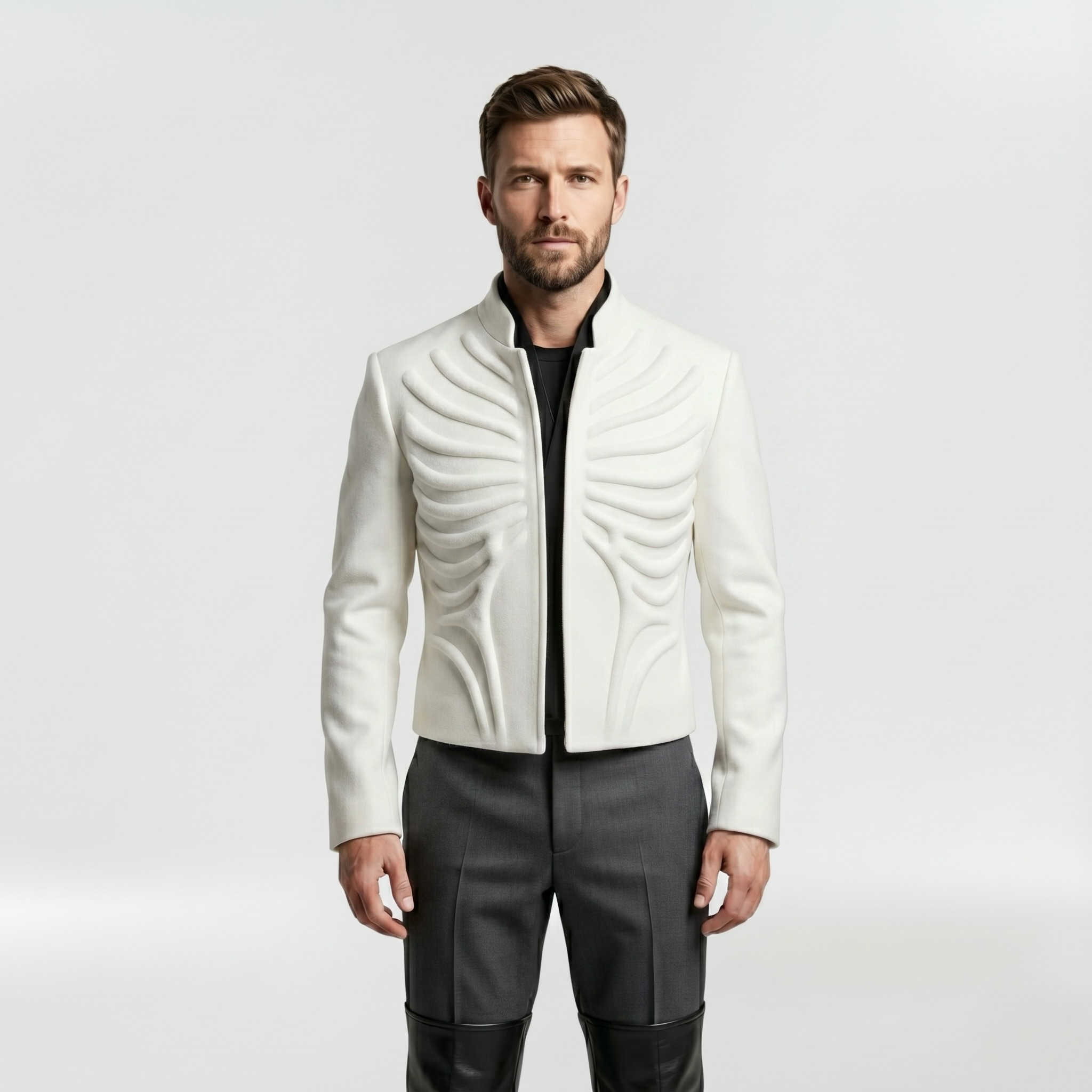 Men's Sculpted Rib-Panel Jacket