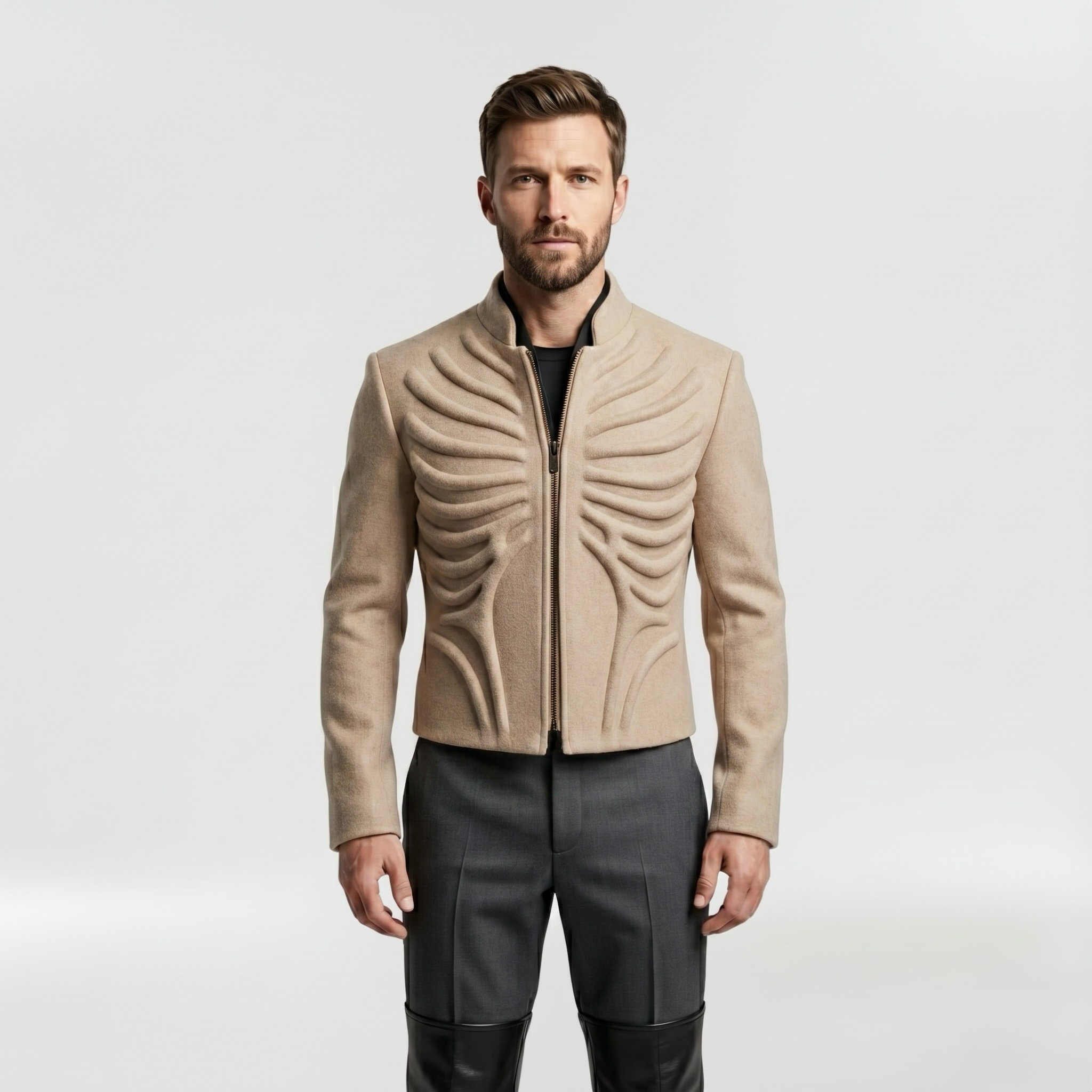 Men's Sculpted Rib-Panel Jacket