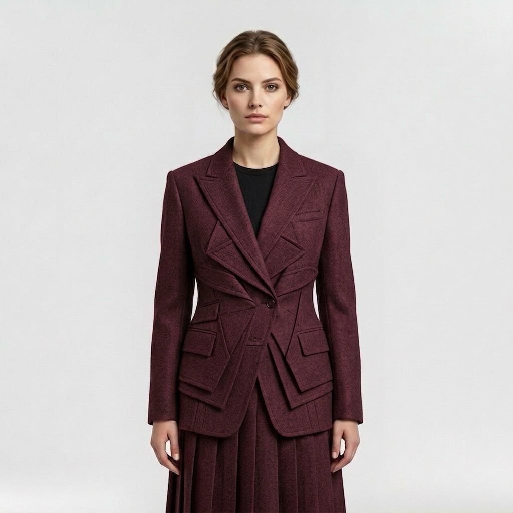 Women's Layered Geometric Blazer