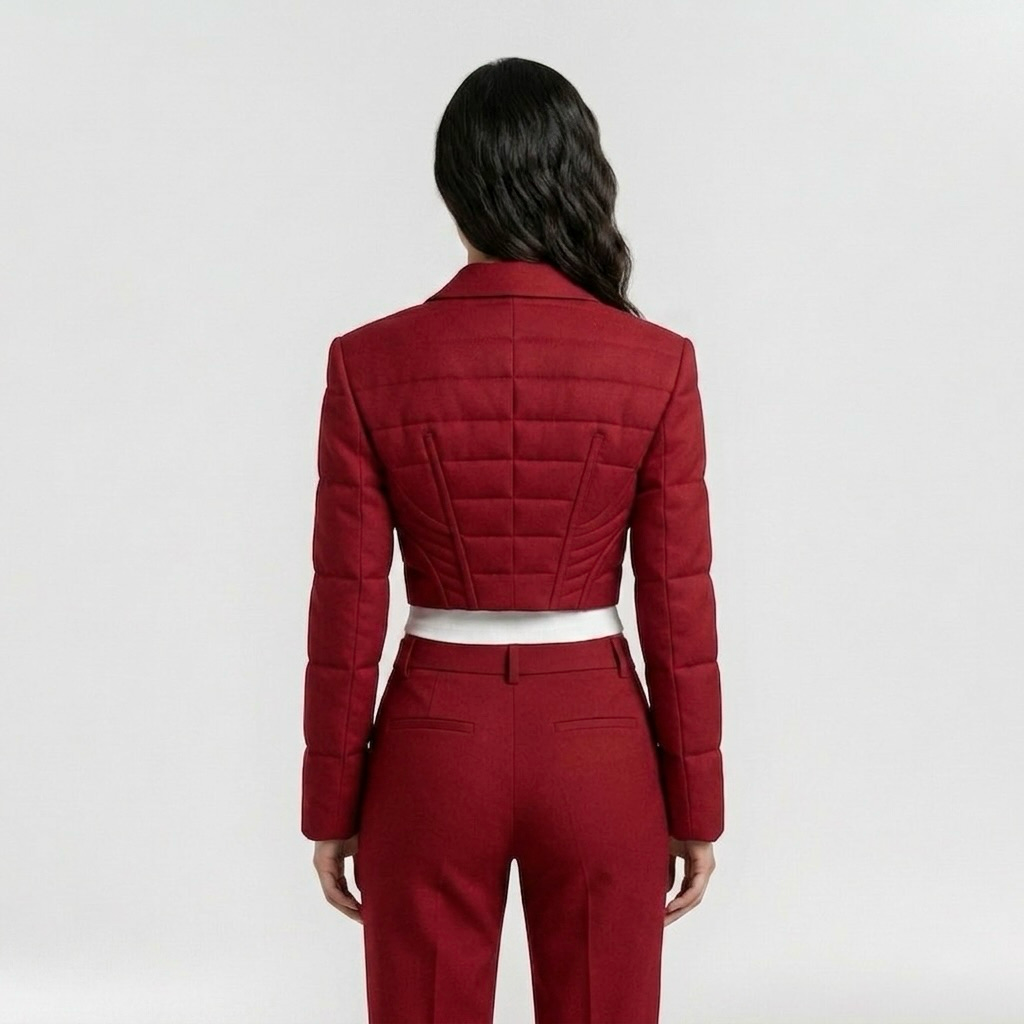 Women's Corset-Panel Cropped Blazer