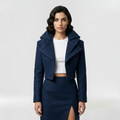 Women's High-Collar Cropped Coat