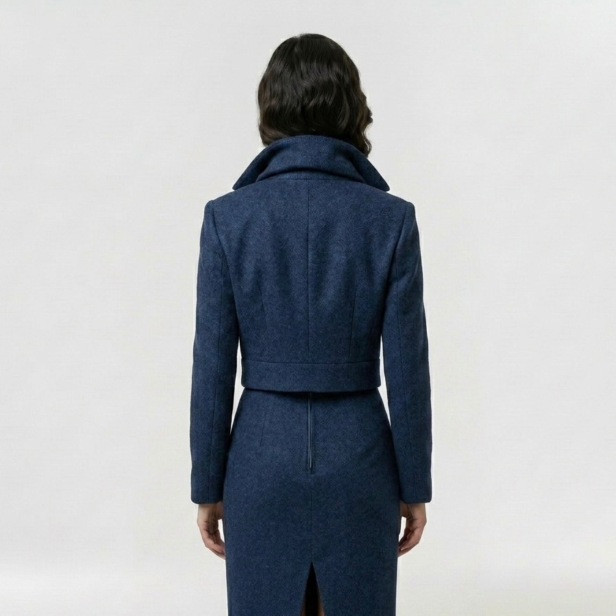 Women's High-Collar Cropped Coat