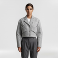 Women's Geometric-Fold Cropped Blazer