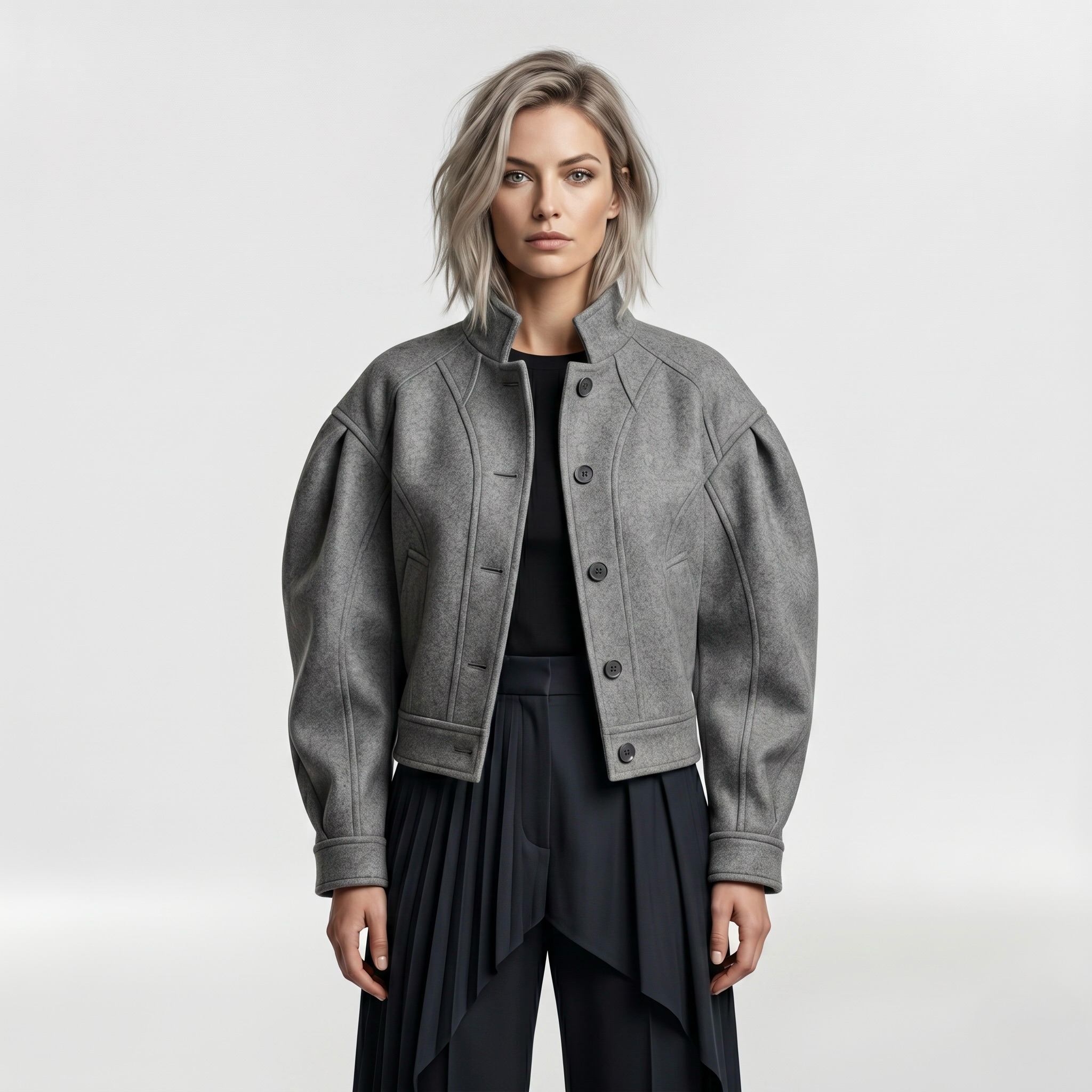 Women's Volume-Sleeve Structured Jacket