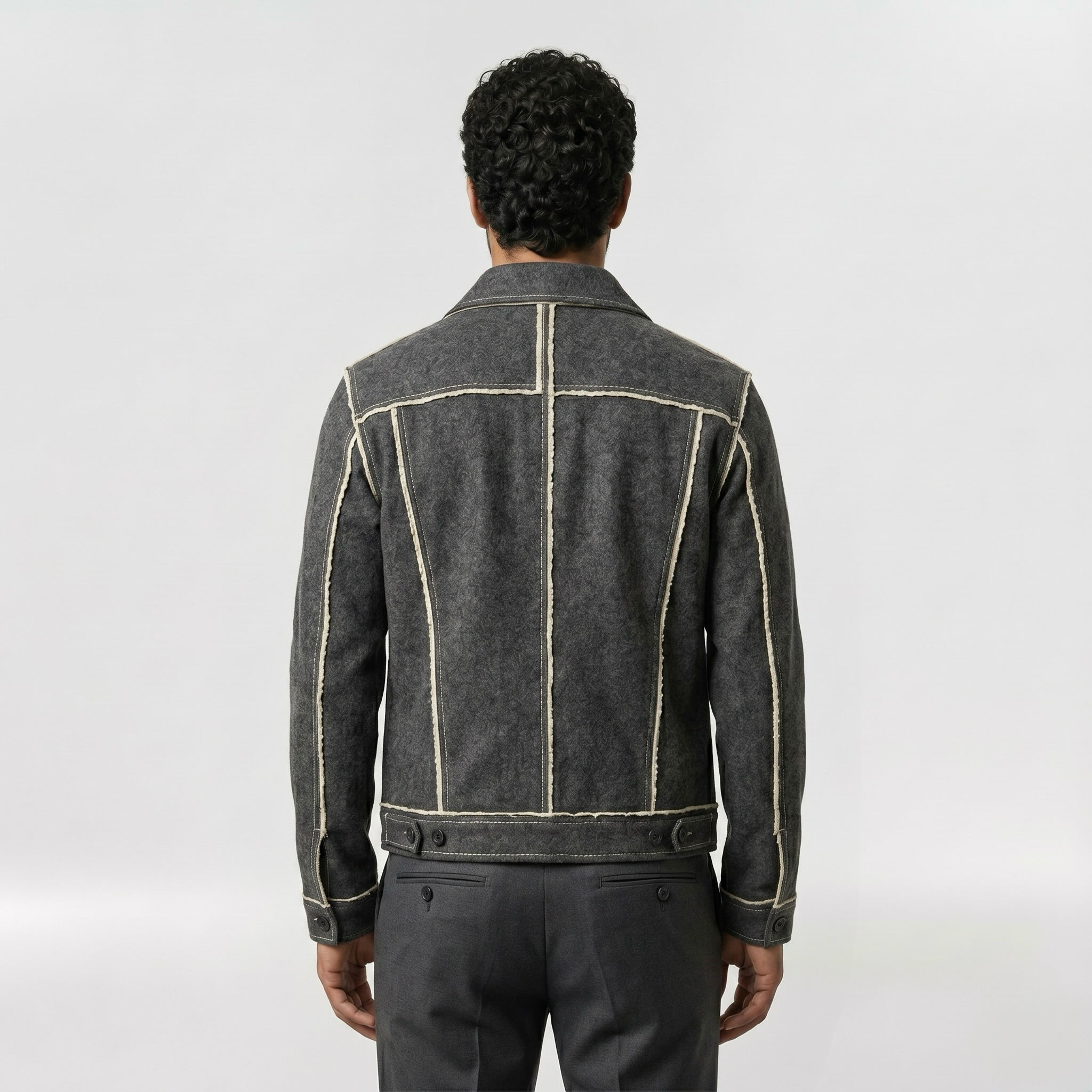 Men's Contrast-Stitch Denim Jacket