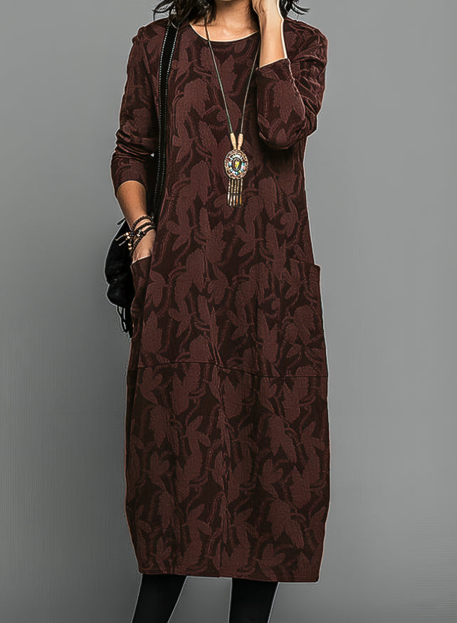 Women's Printed Loose-Fit Dress – Relaxed Everyday Casual Chic