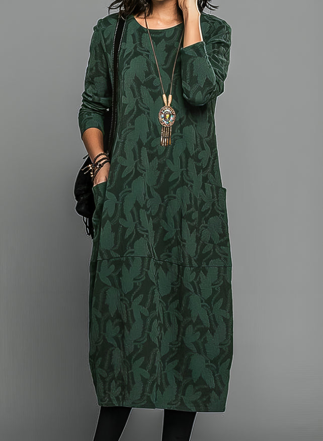 Women's Wedding Guest Printed Midi Dress – Elegant Occasion Style