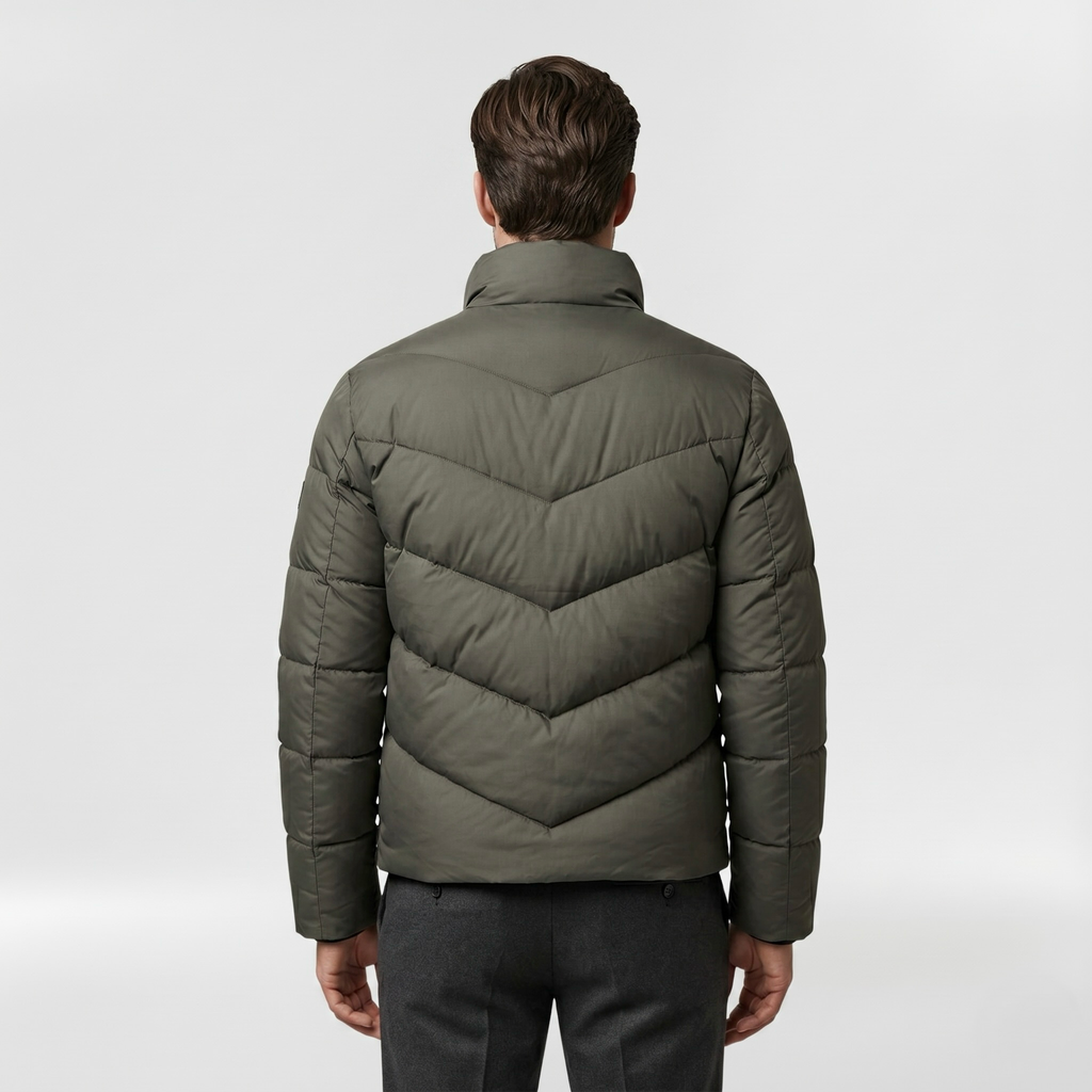 Men's Diagonal-Quilted Puffer Jacket