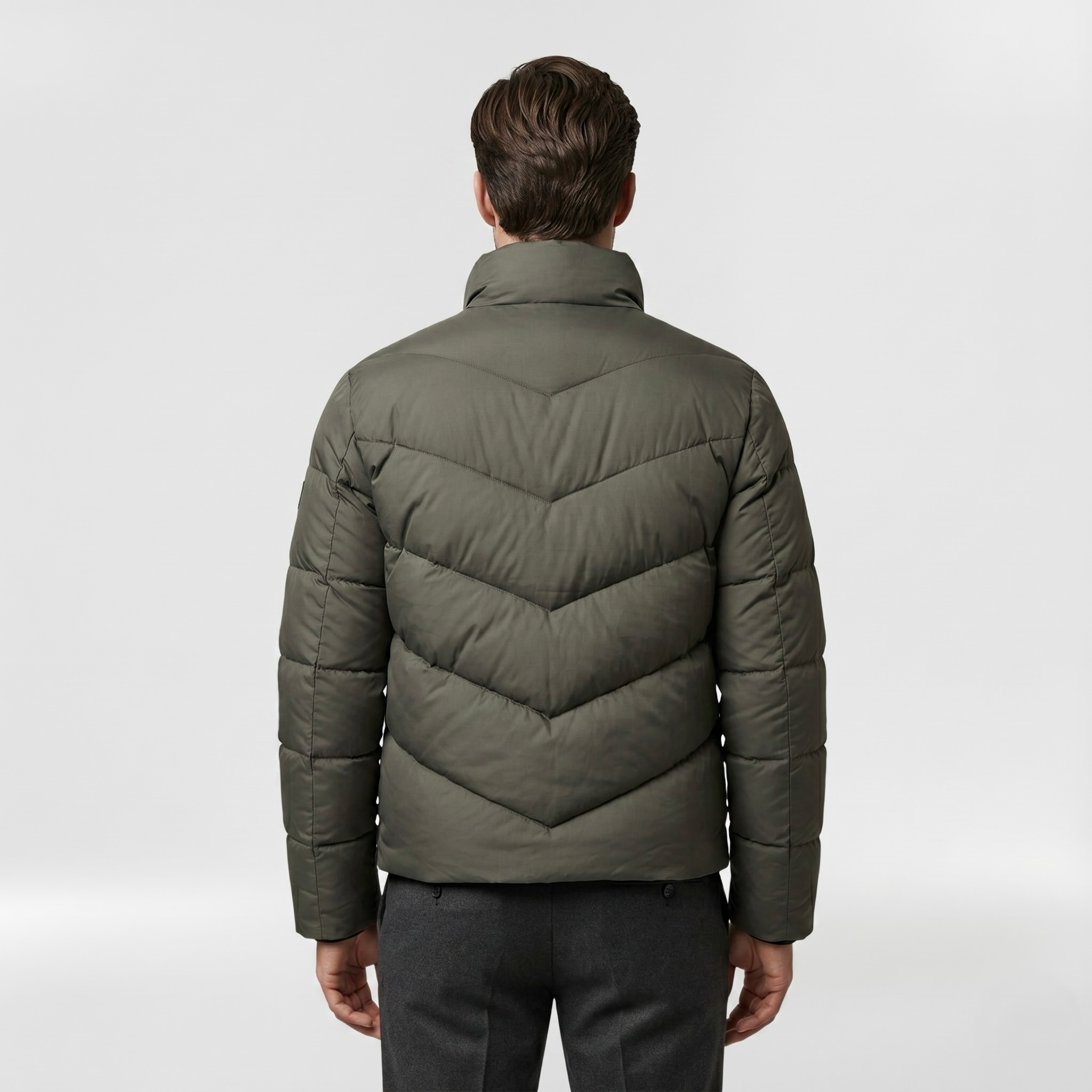 Men's Diagonal-Quilted Puffer Jacket