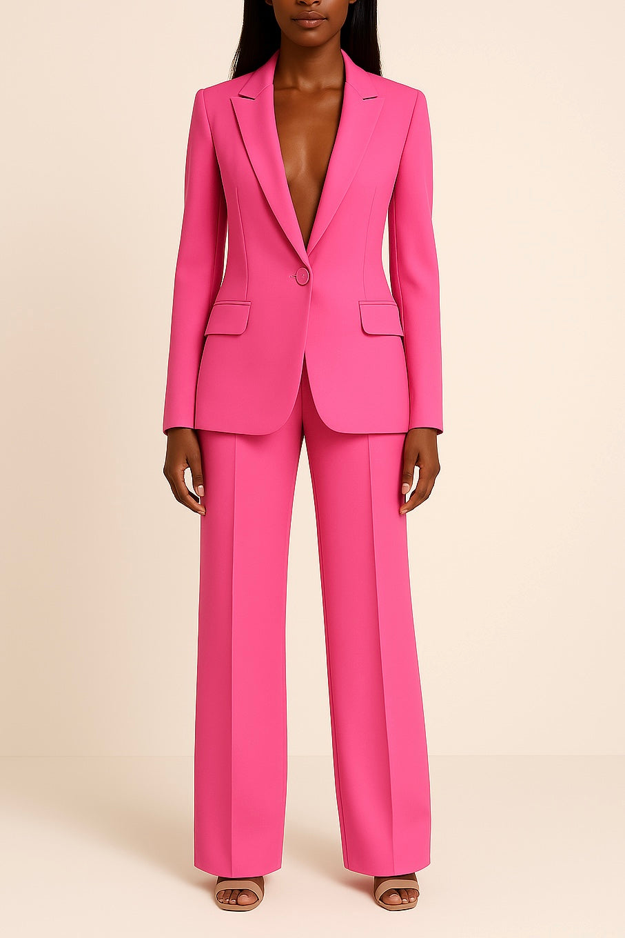 Women's Satin Pants Set – Elegant Relaxed Tailored Style