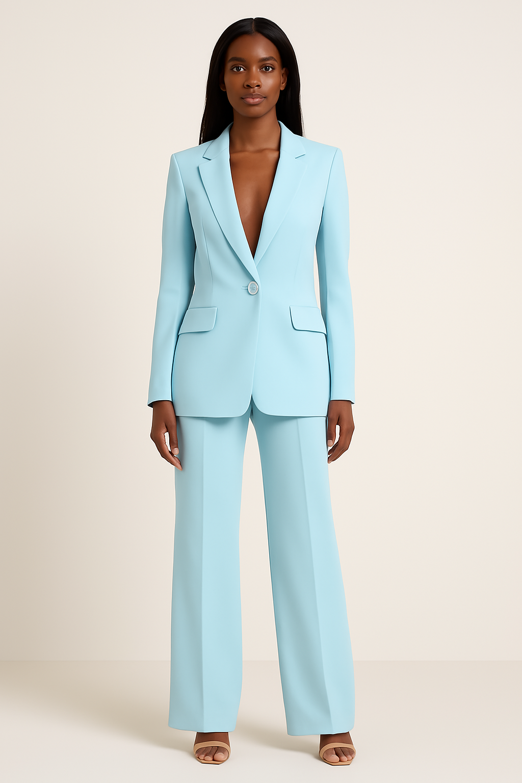 Women's Satin Pants Set – Elegant Relaxed Tailored Style