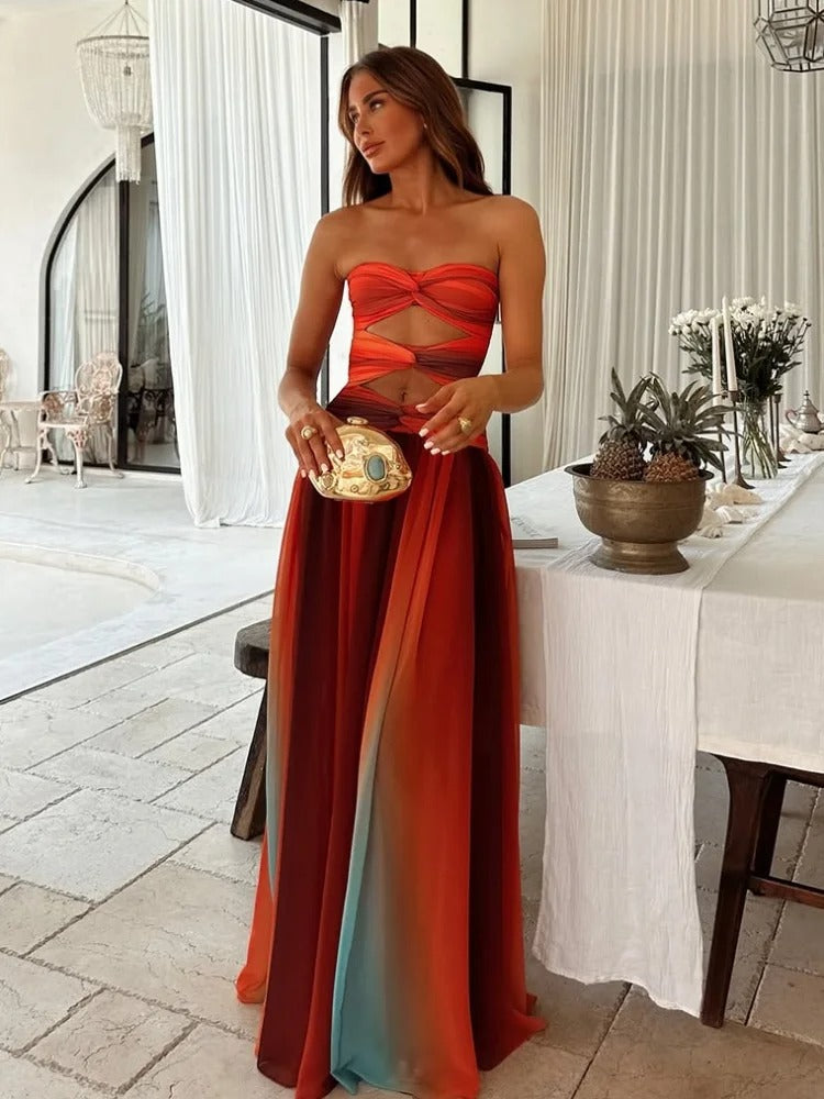 Women's Fireheart Mirage Hollow-Out Maxi Dress
