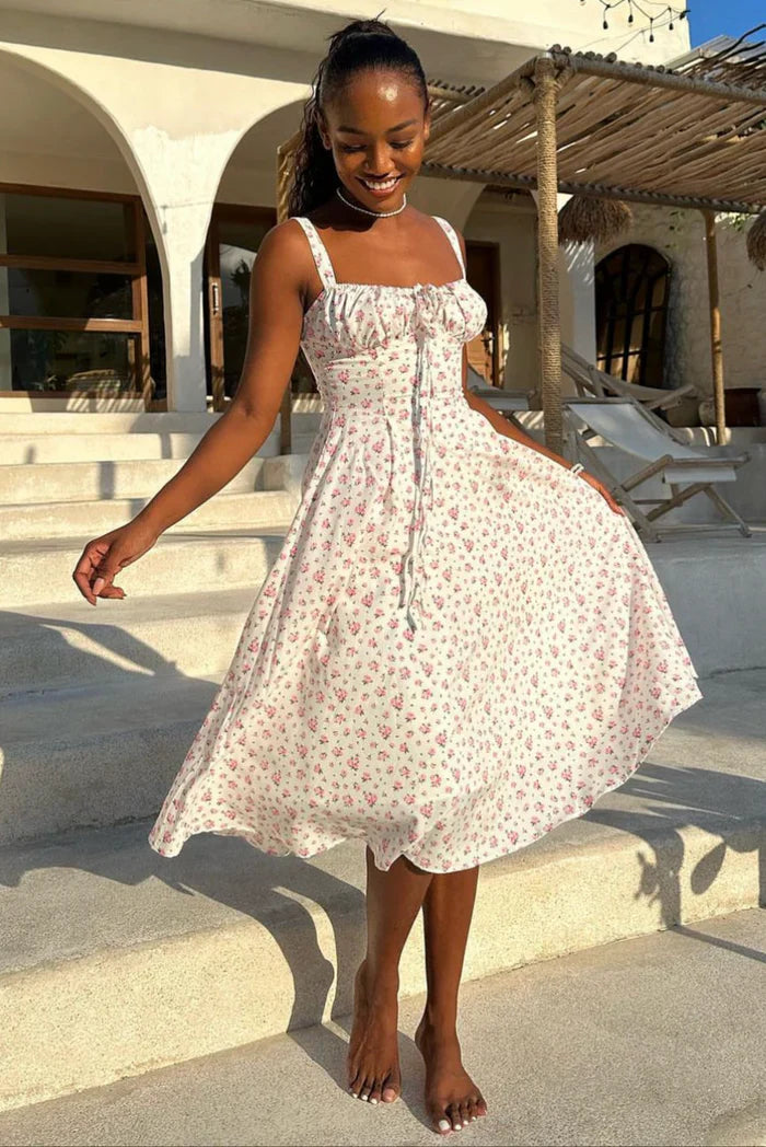 Women's Garden Whispers Ruched Bodice Midi Dress