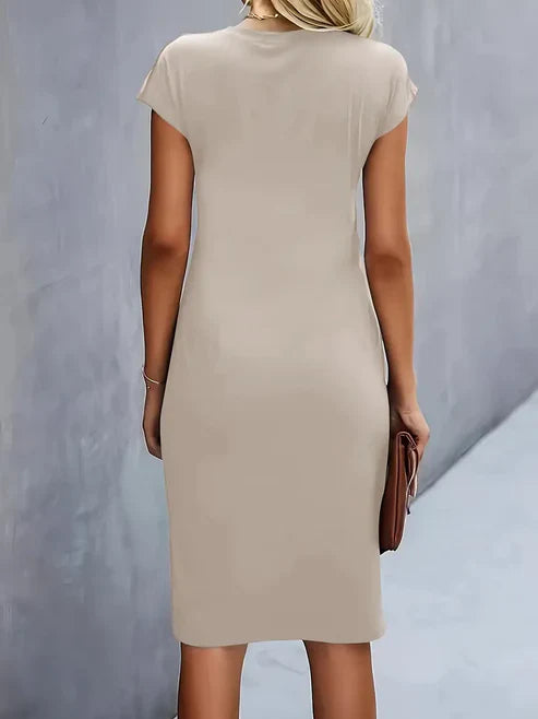 Women's Midnight Whisper Draped Midi Dress