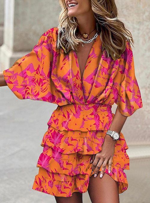 Women's Sunlit Whimsy Twist-Front Mini Dress
