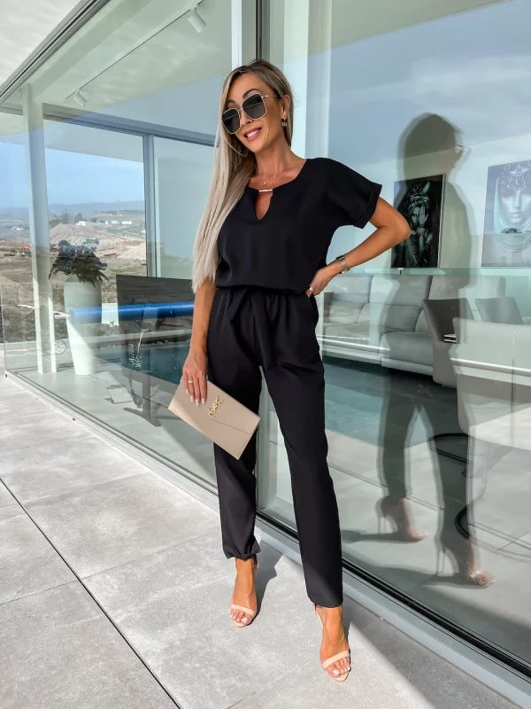 Women's Short Sleeve Jumpsuit – Chic Summer Occasion Style