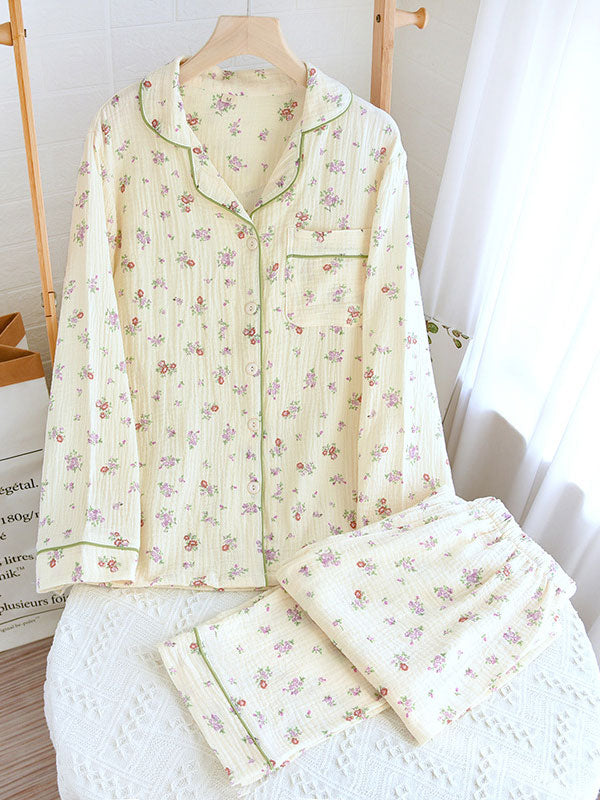 Women's Long Sleeve Floral Pajama Set – Soft Relaxed Lounge Style