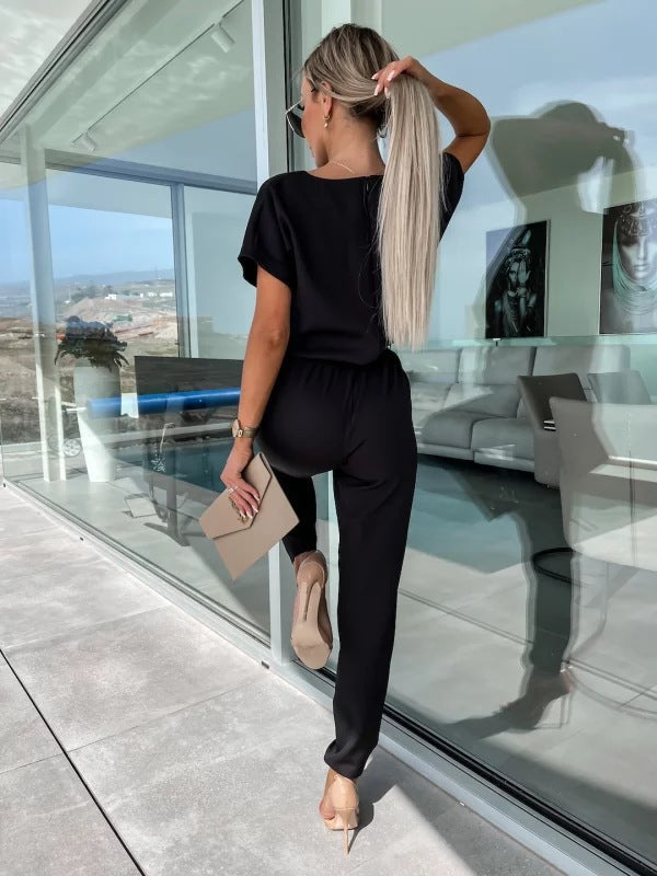 Women's Short Sleeve Jumpsuit – Chic Summer Occasion Style