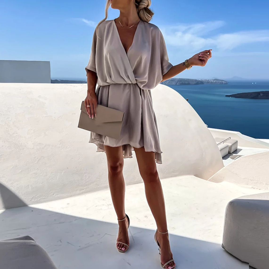 Women's Elegant Wrap Dress – Comfortable Flattering Everyday Style