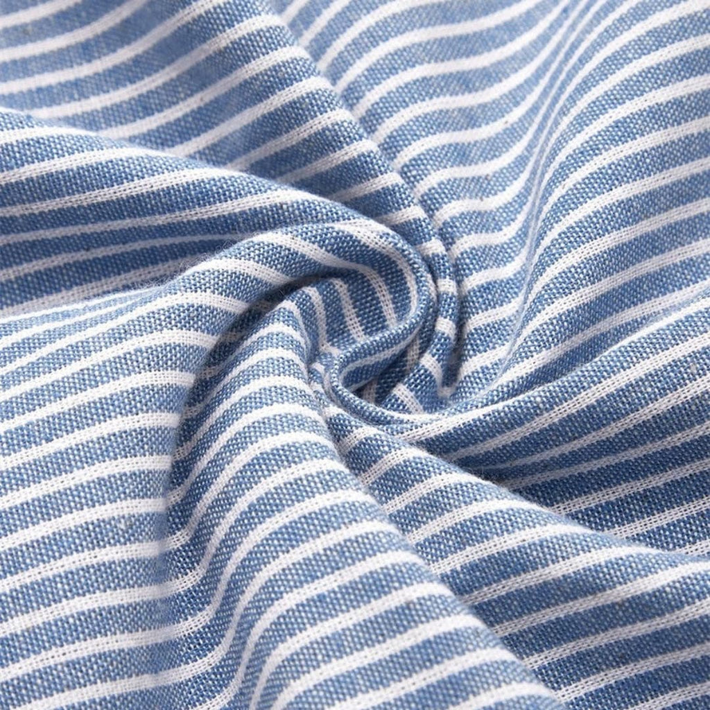 Women's Striped Button-Front Midi Dress – 3/4 Sleeve Everyday Chic
