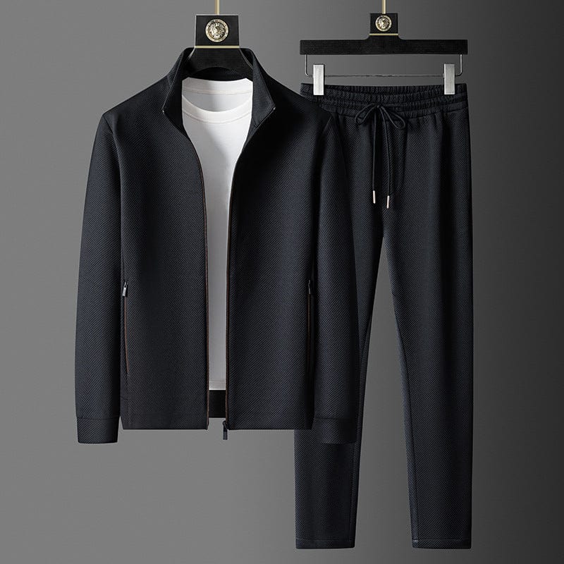 Men's Premium Zip-Up Tracksuit Set – Tailored Pants Breathable Modern Style