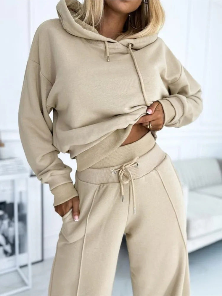 Women's Relaxed Two-Piece Set – Matching Top and Pants Casual Style