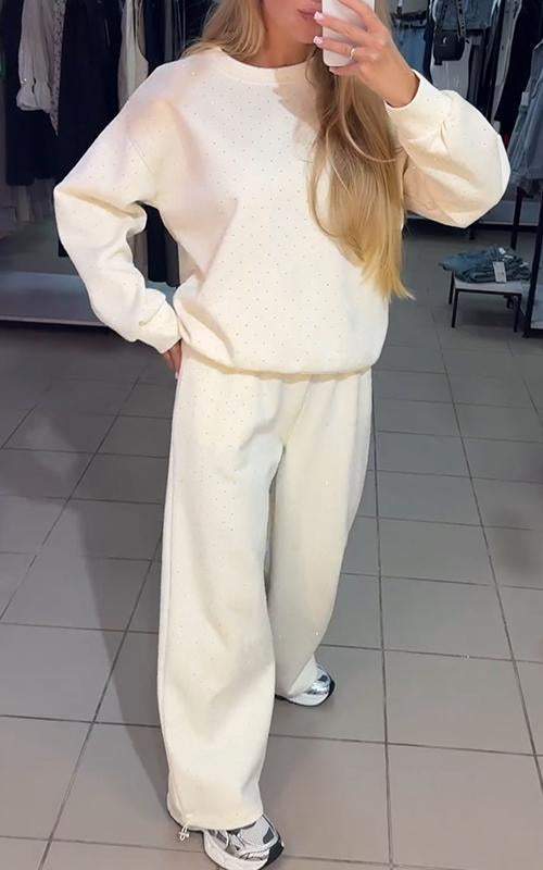 Women's Rhinestone Lounge Set – Comfortable Relaxed Everyday Style