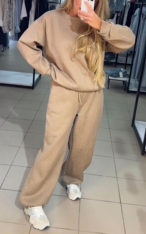 Women's Rhinestone Lounge Set – Comfortable Relaxed Everyday Style